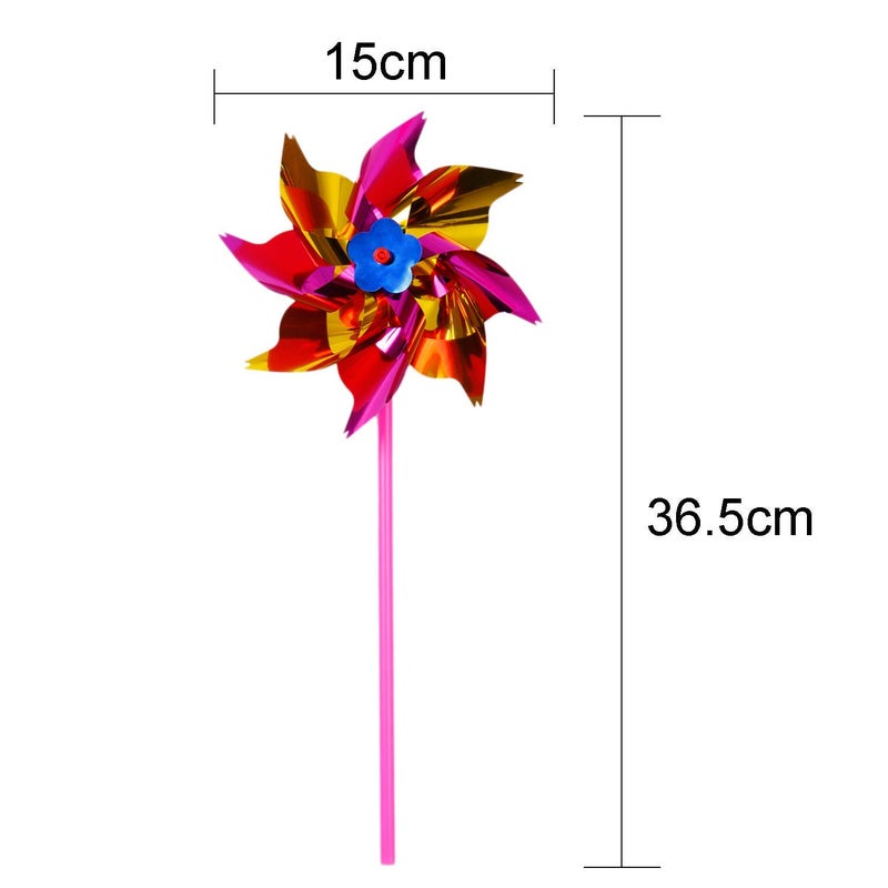 Elcoho 100 Pieces Plastic Rainbow Windmill Party Pinwheels DIY Pinwheel for Kids Toy Garden Party Lawn Decor, Assorted Color - Image 2